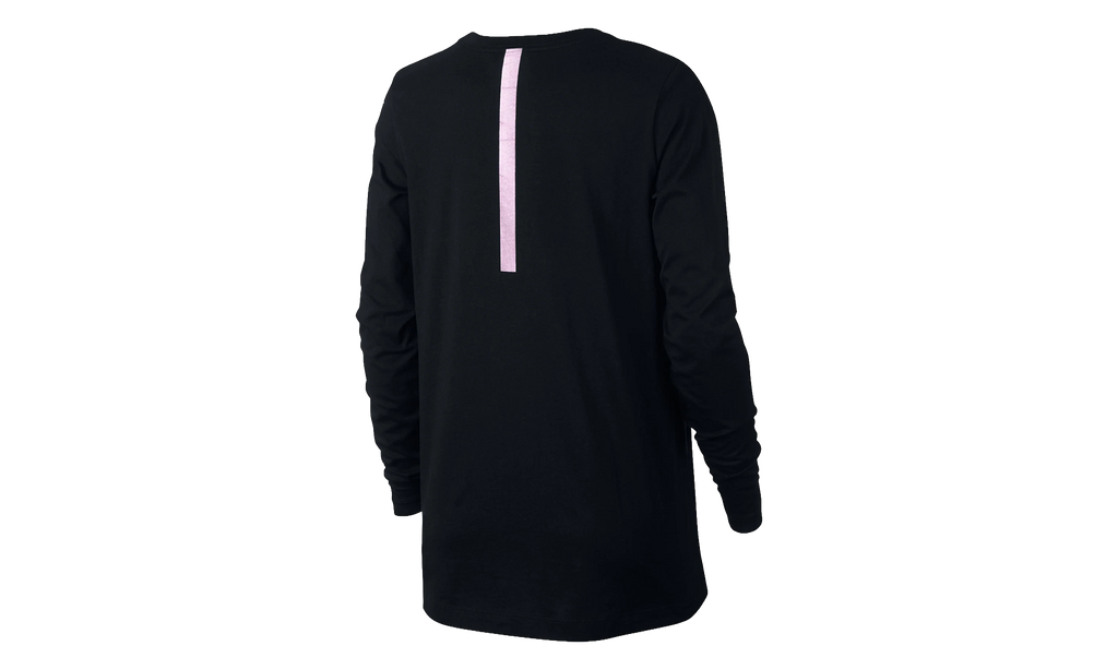 Foil Swoosh Logo Long Sleeve T-Shirt WMNS"Black/ Purple" 874120 010