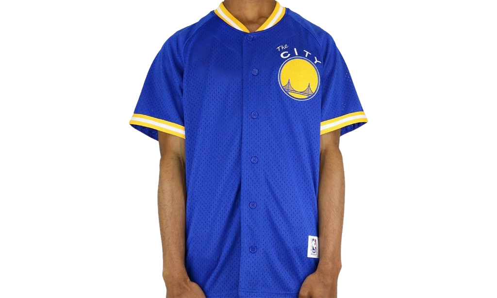 NBA Seasoned Pro Mesh Button Up Jersey "Golden State Warriors - Blue" 418TA3104AGSWIH