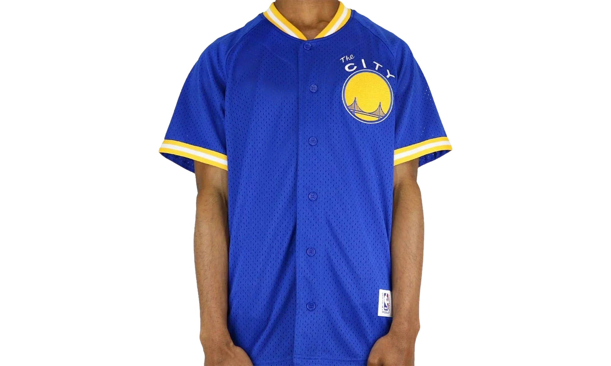 NBA Seasoned Pro Mesh Button Up Jersey "Golden State Warriors - Blue" 418TA3104AGSWIH