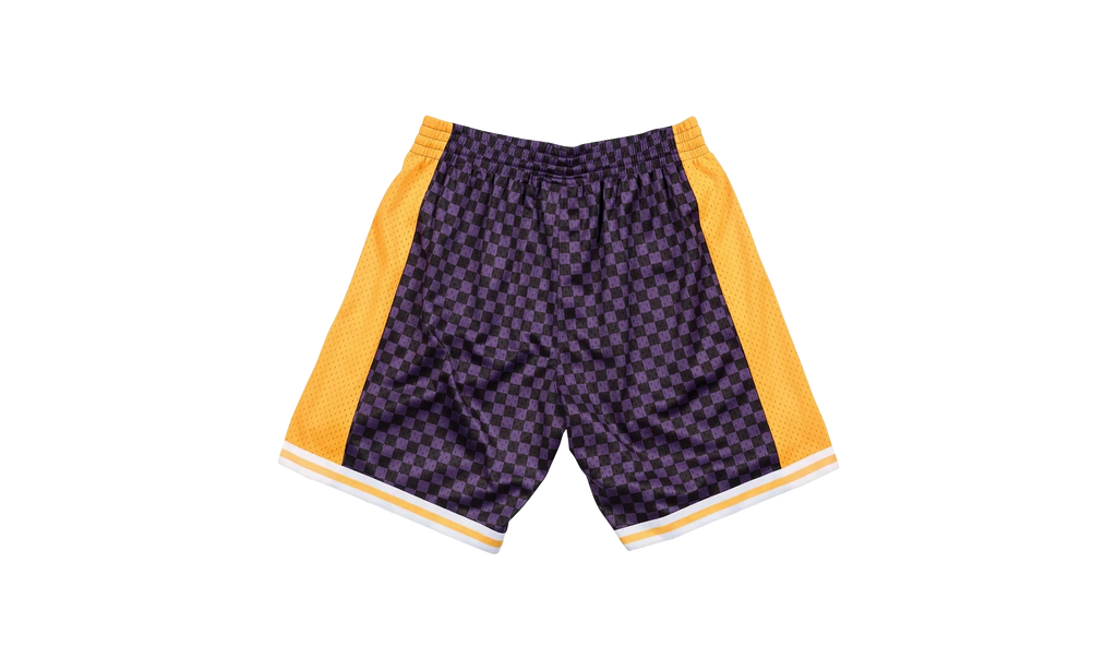 NBA Checked Swingman Shorts "Los Angeles Lakers - Purple" BA3A4I LAL L N0B