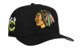 9FIFTY Chicago Blackhawks Team Color A Frame Snapback Hat "Black (Grey Brim)" NE470