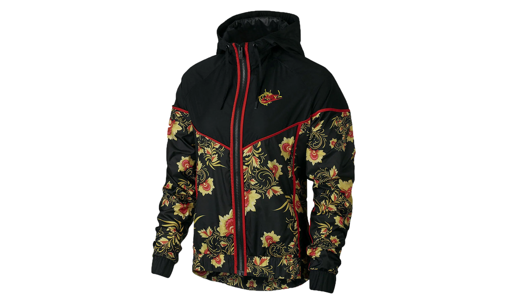Sportswear NSW Floral Windrunner Printed Jacket WMNS "Black / Red / Yellow" 922188 010