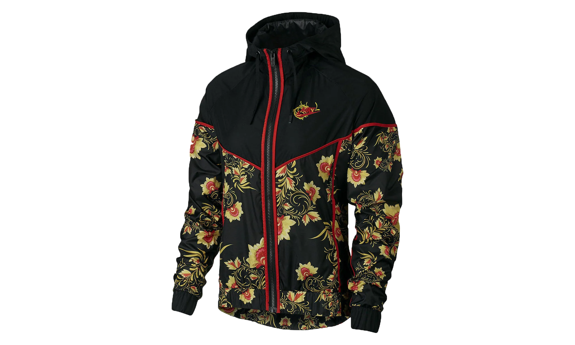 Sportswear NSW Floral Windrunner Printed Jacket WMNS "Black / Red / Yellow" 922188 010