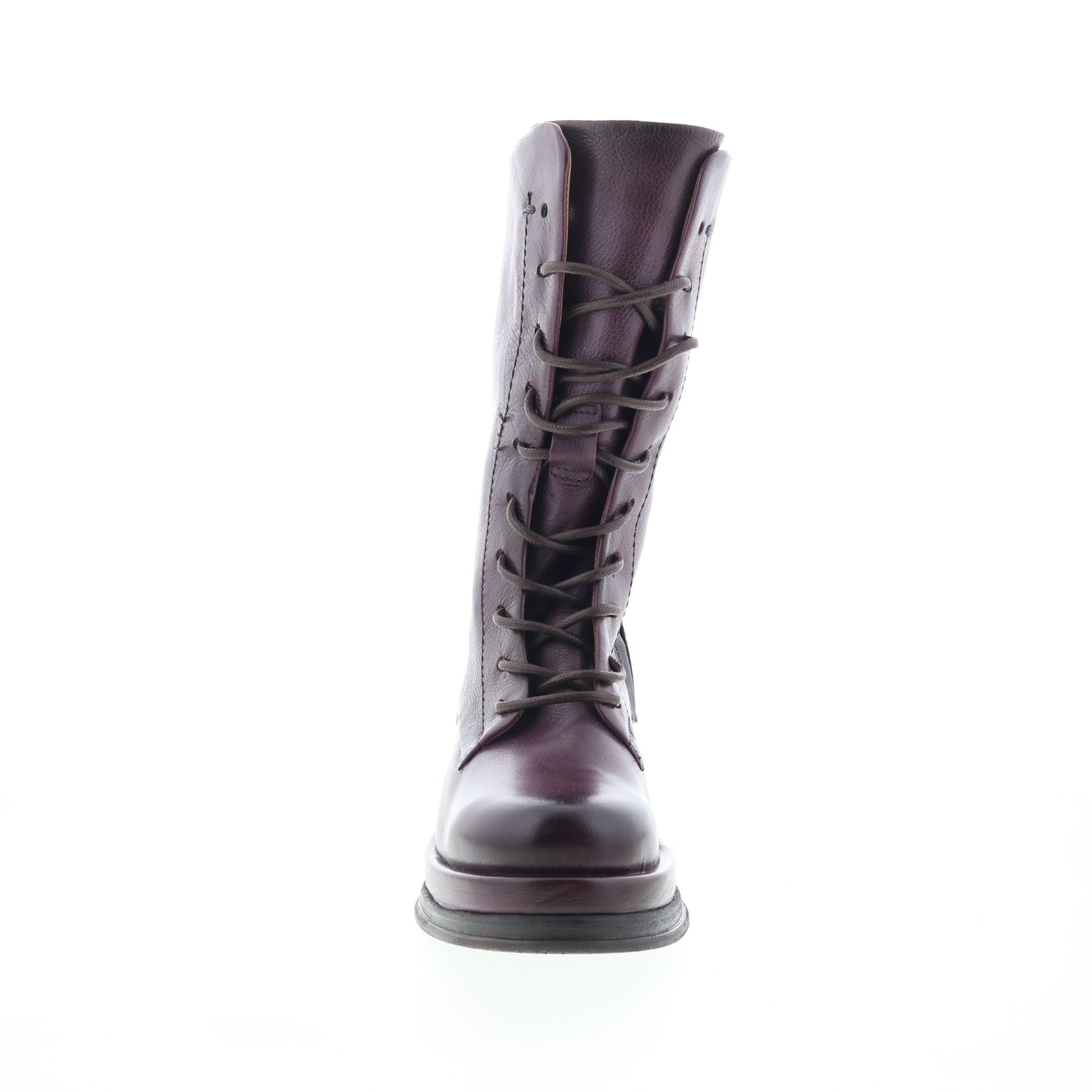 Caden Womens Burgundy Leather Lace Up Casual Dress Boots