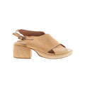 Callen Womens Brown Leather Hook & Loop Heeled Sandals Shoes