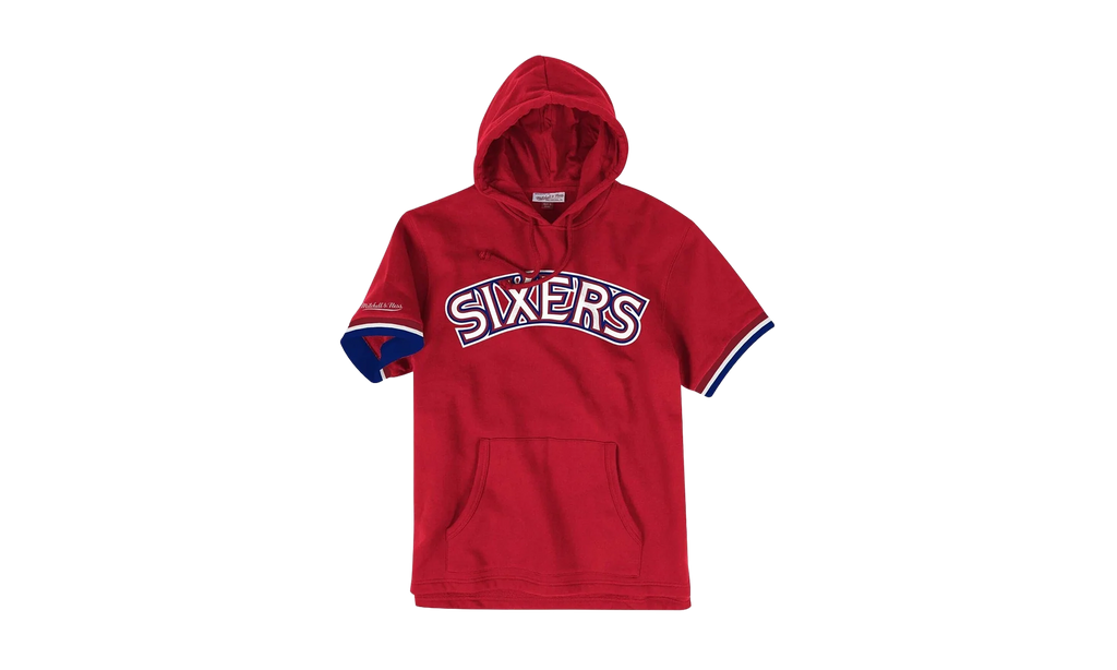 NBA French Terry Short Sleeve Hoodie "Philadelphia 76ers - Scarlet" FPHDMG18037 P76SCAR1