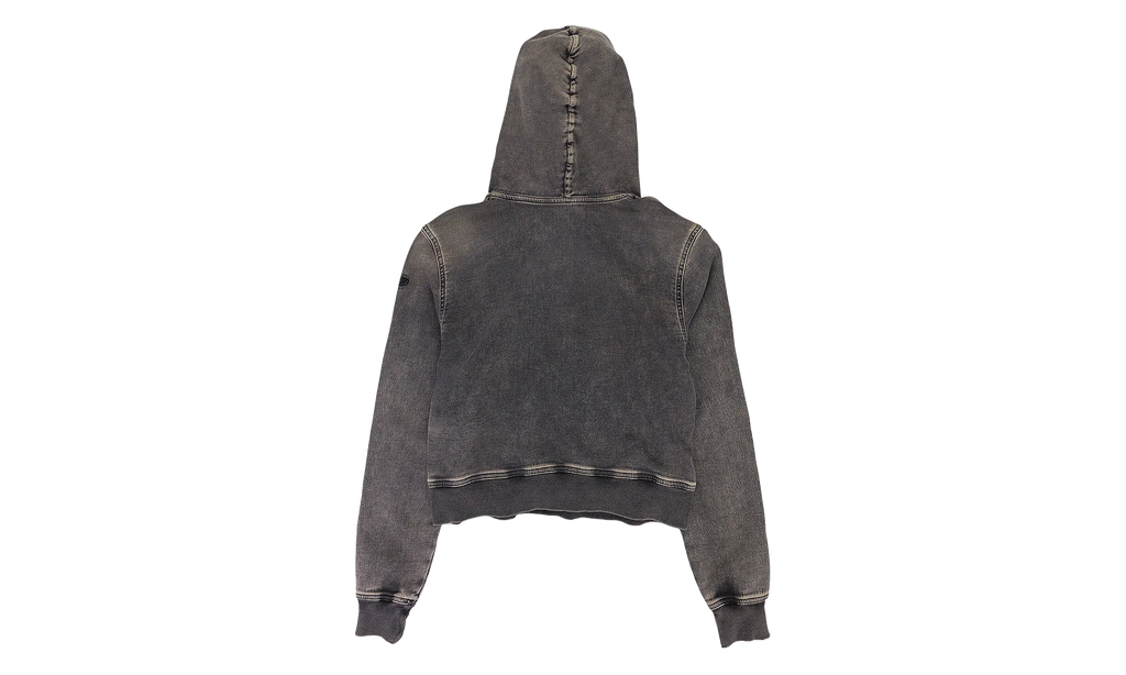 D-Angy-Hood Track Cropped Denim Hoodie "Black" A12574 068HT 02