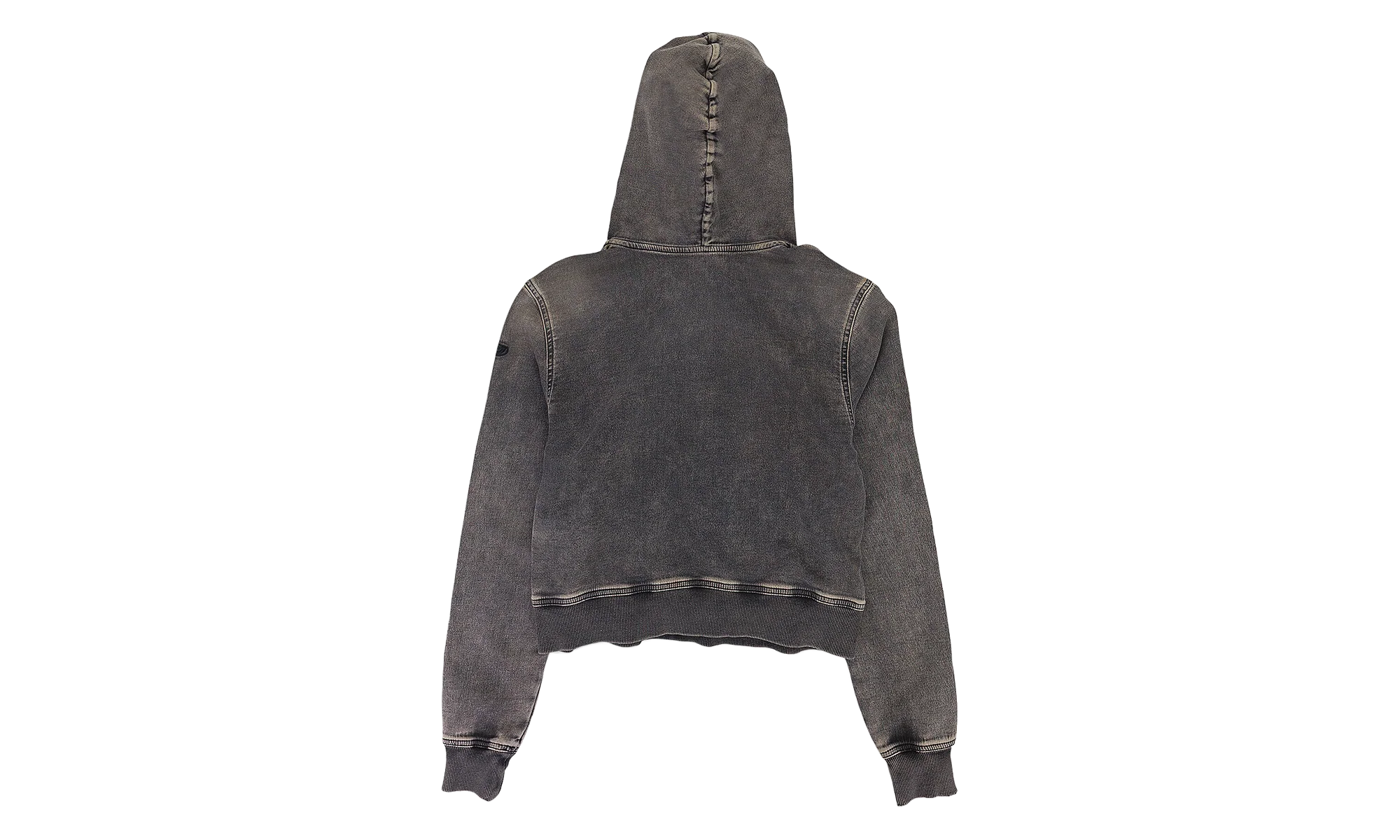 D-Angy-Hood Track Cropped Denim Hoodie "Black" A12574 068HT 02