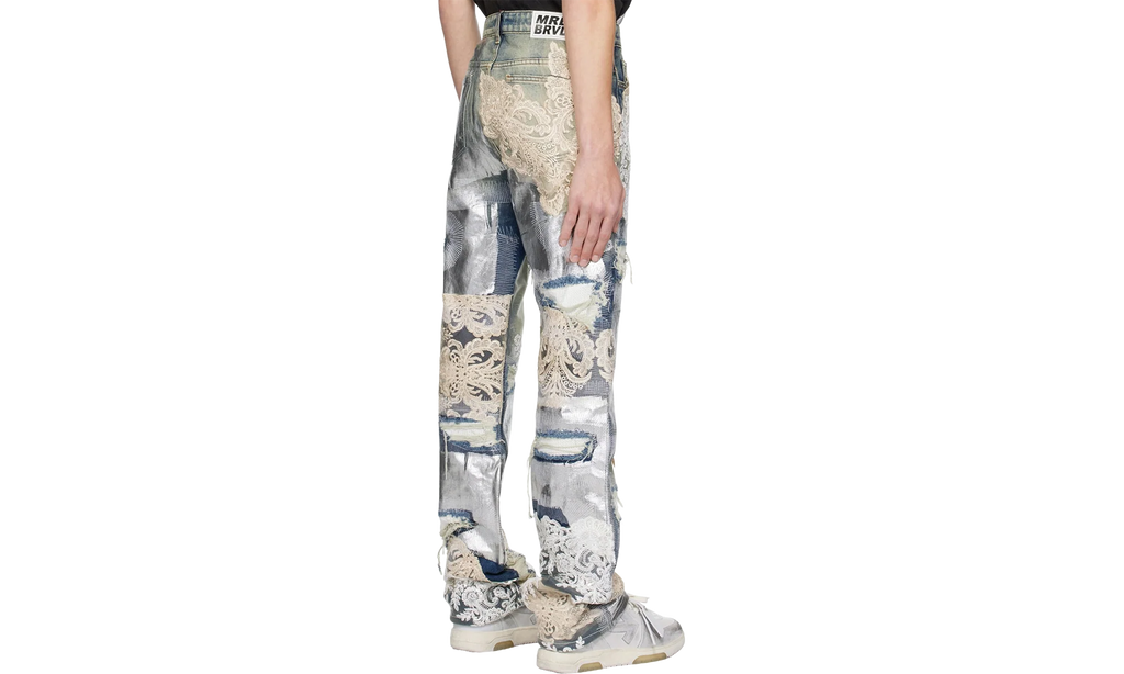 Metal Lace Jeans "Sky" 232389M186003