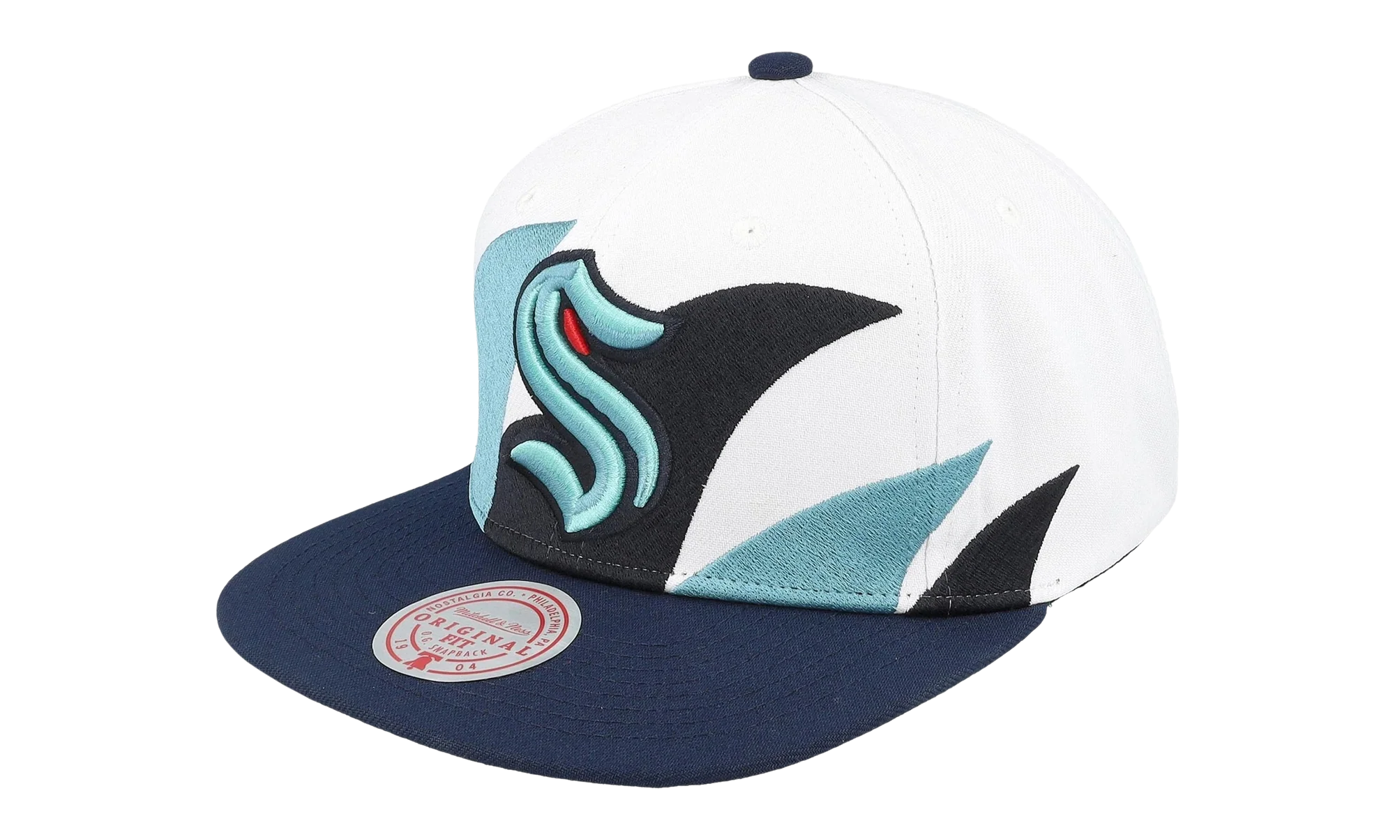 NHL Vintage Sharktooth Snapback Cap "Seattle Kraken - White" 6HSSSH22088 SKRWHIT