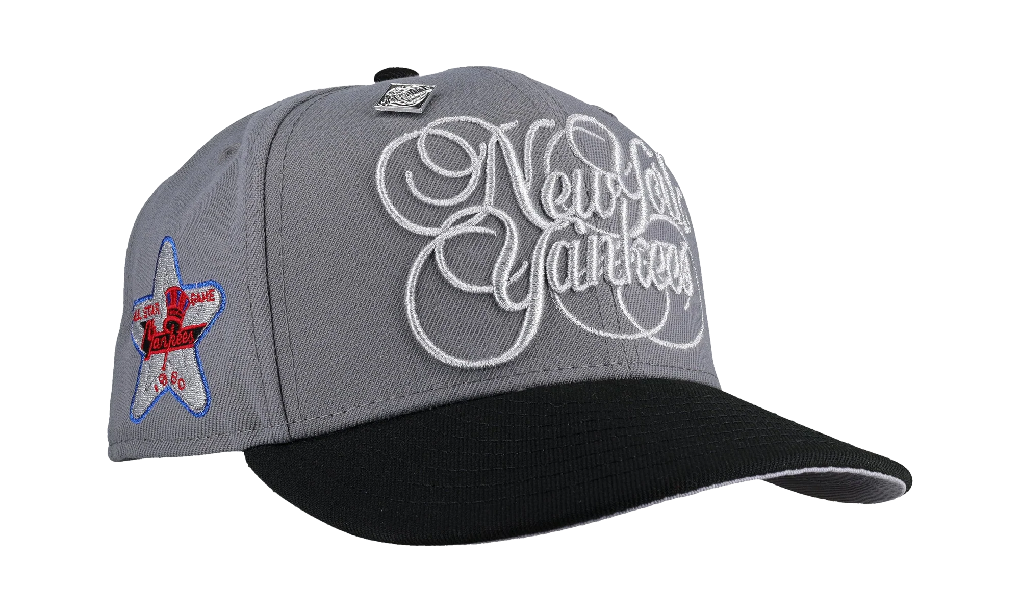 59FIFTY New York Yankees 1980 All Star Game Cursive Script Fitted Hat "Grey" NE237