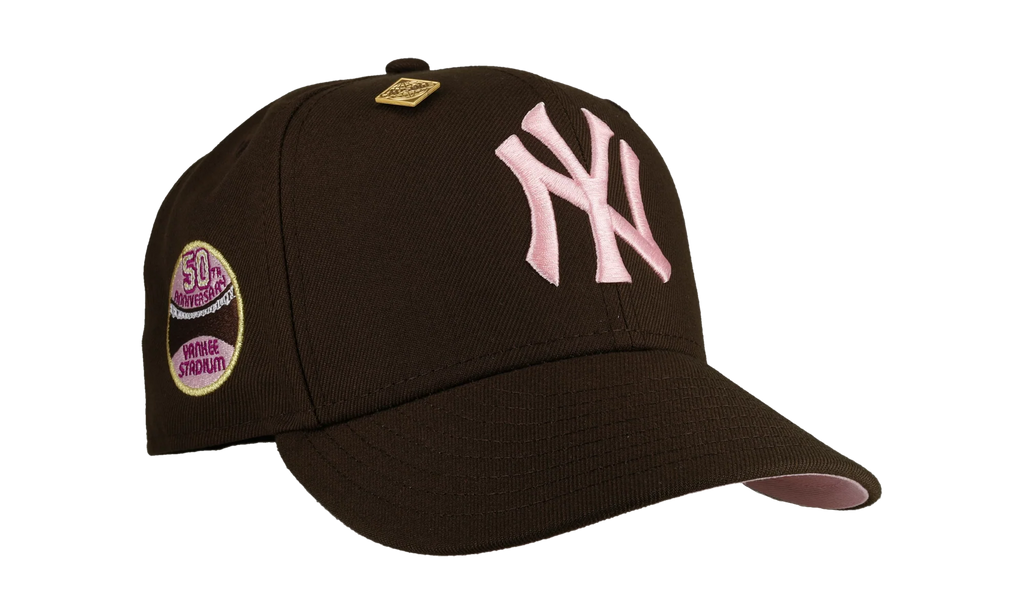 59FIFTY New York Yankees 50th Anniversary No Bad Brims Fitted Hat "Brown / Pink" NE274