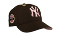 59FIFTY New York Yankees 50th Anniversary No Bad Brims Fitted Hat "Brown / Pink" NE274