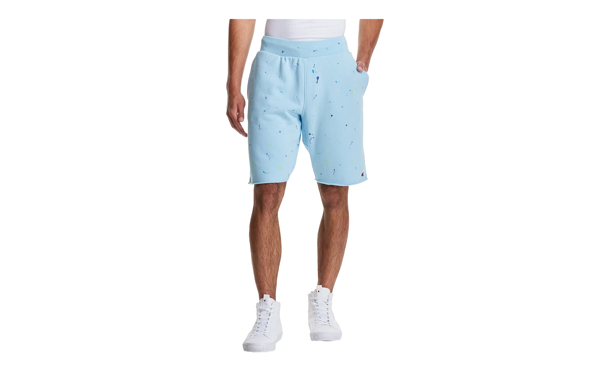 C-Life Reverse Weave Paint Splatter Shorts "Candid Blue" 825977 AZZC
