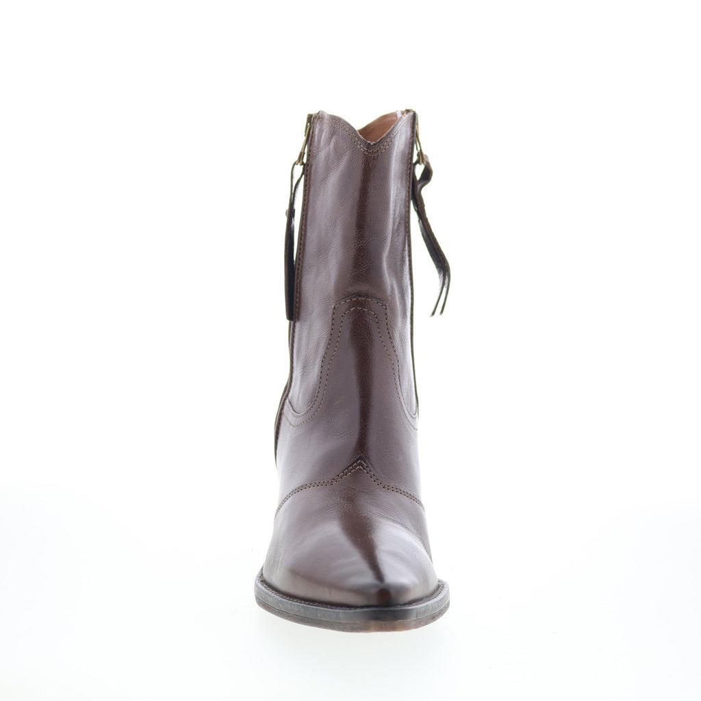 Charlie Womens Brown Leather Zipper Ankle & Booties Boots