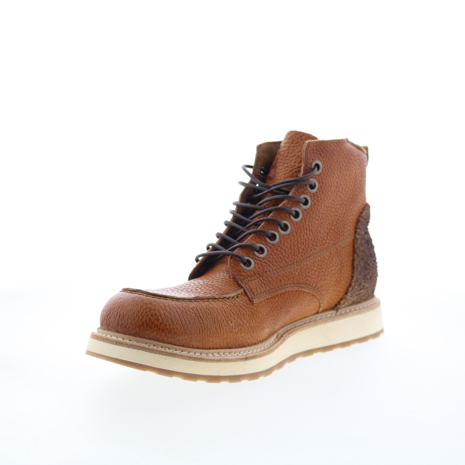 Christian Mens Brown Leather Lace Up Casual Dress Boots