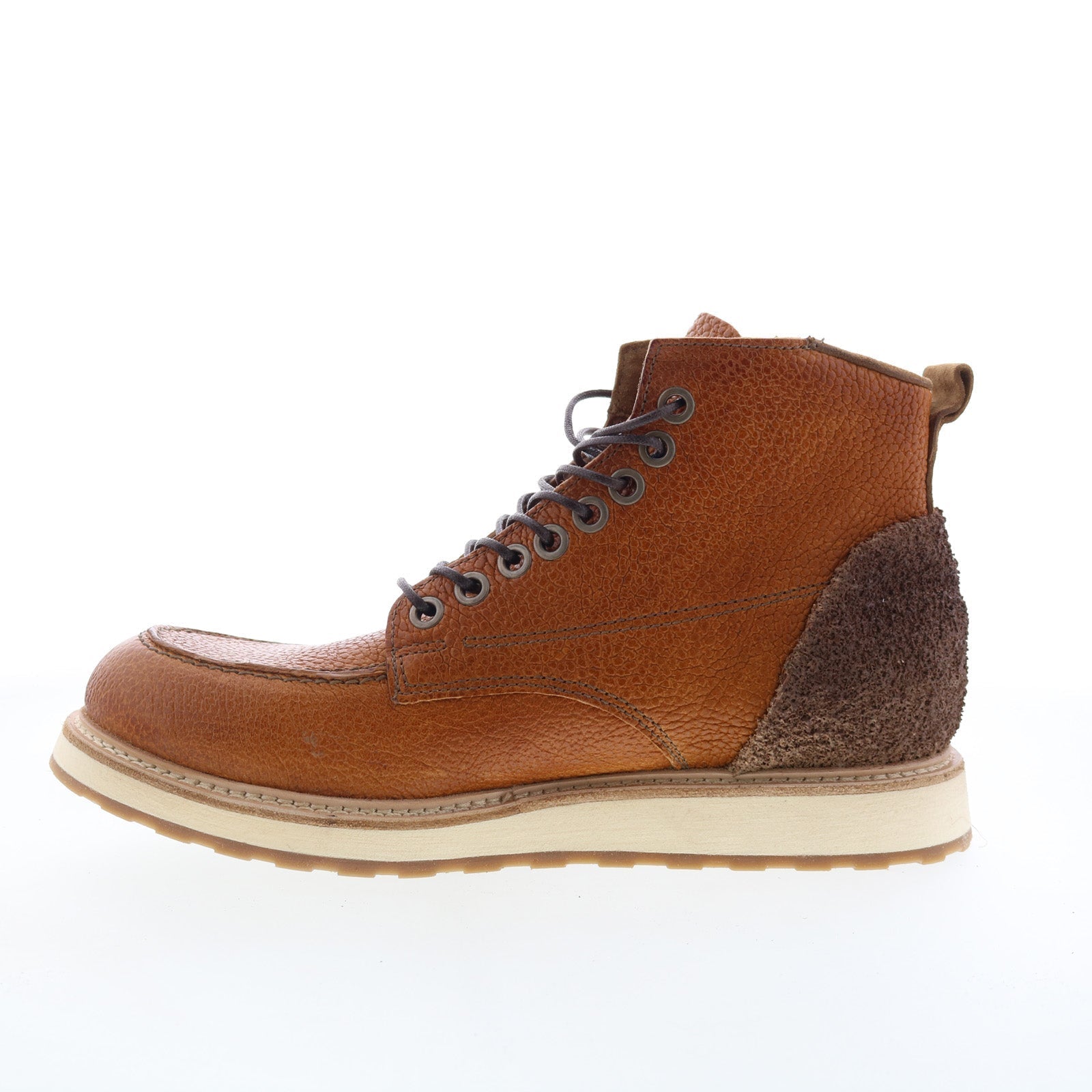 Christian Mens Brown Leather Lace Up Casual Dress Boots