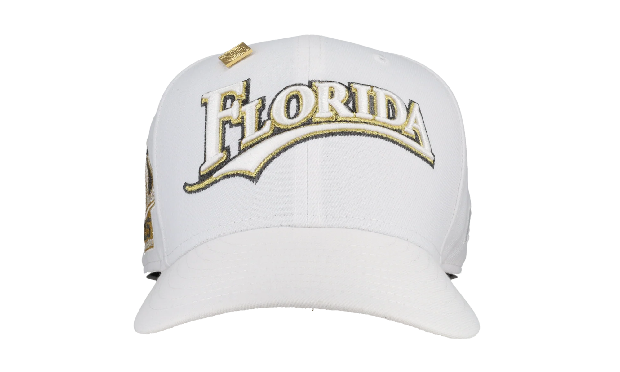 59FIFTY Florida Marlins Pure Royalty Collection 25th Anniversary Patch Fitted Hat "White / Khaki" 123451296316