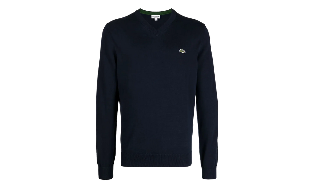 Cotton V-Neck Sweater "Navy Blue" AH1951 166