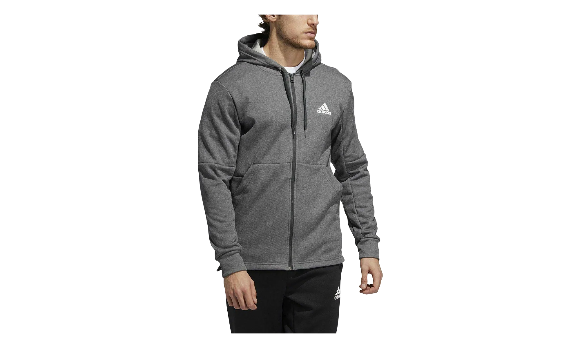 Game & Go Full Zip Hoodie "Dark Solid Grey / White" GD0867