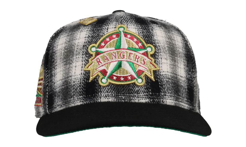 59FIFTY Texas Rangers "Holiday Plaid" 2020 Inaugural Fitted Hat "Metallic - Black Plaid" 123451298058