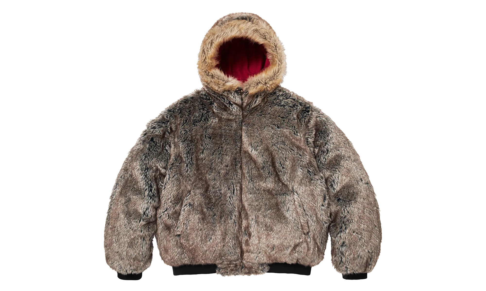 Reversible Faux Fur Hooded Work Jacket "SS26 - Red" SU27010