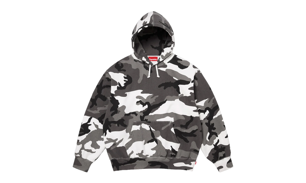 Satin Appliqué Hooded Sweatshirt "SS26 - Snow Camo" SU27501