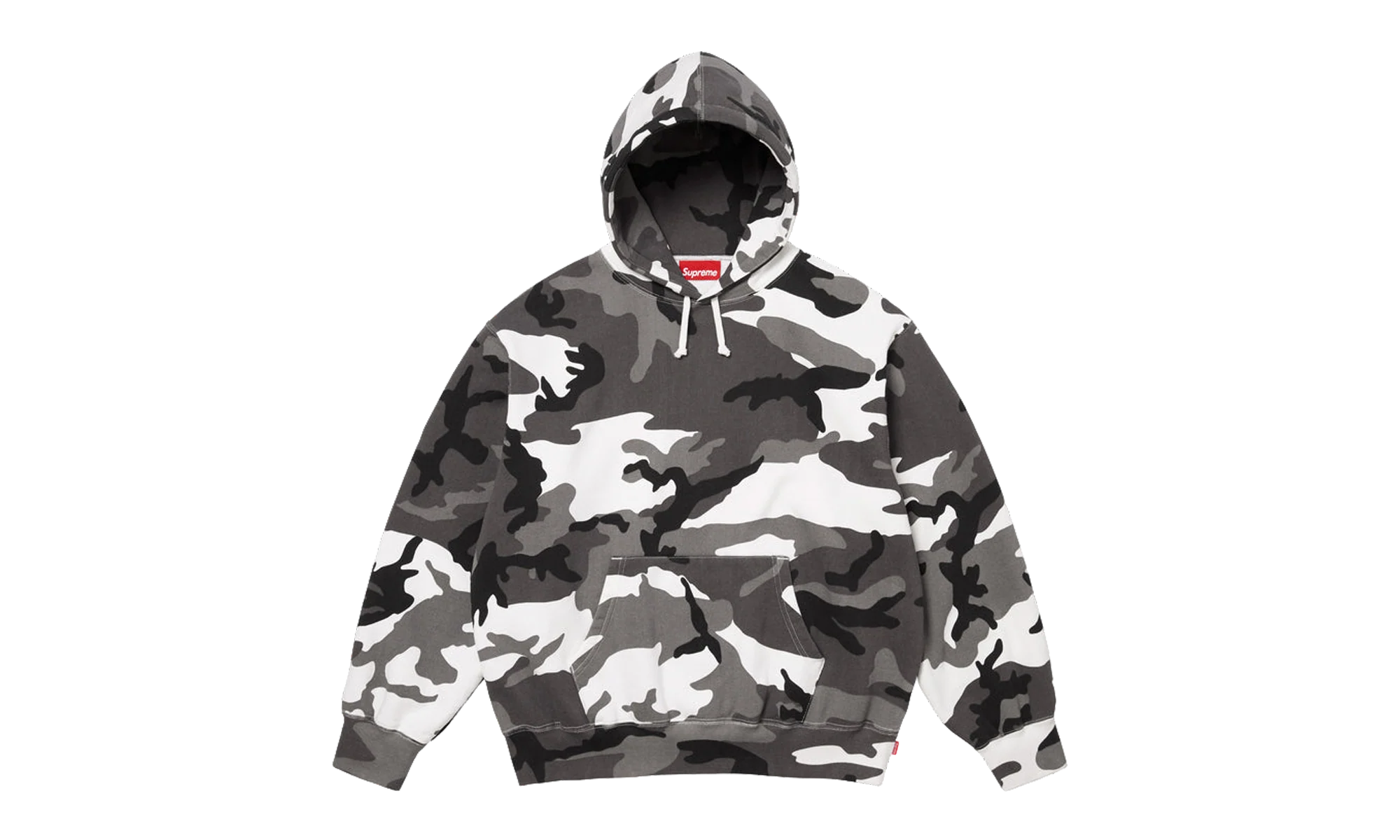 Satin Appliqué Hooded Sweatshirt "SS26 - Snow Camo" SU27501