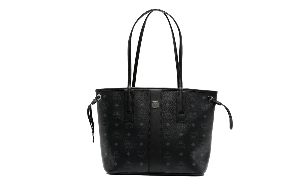 Small Liz Reversible Tote in Visetos "Black" MWPDSLR02BK001