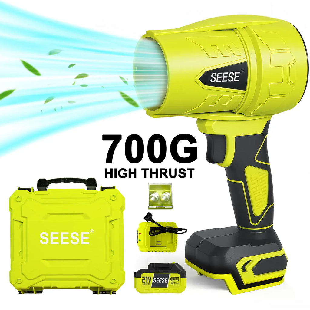 Cordless Turbo Jet Blower, High-Power Air Duster & Leaf Blower, Pure Copper Motor