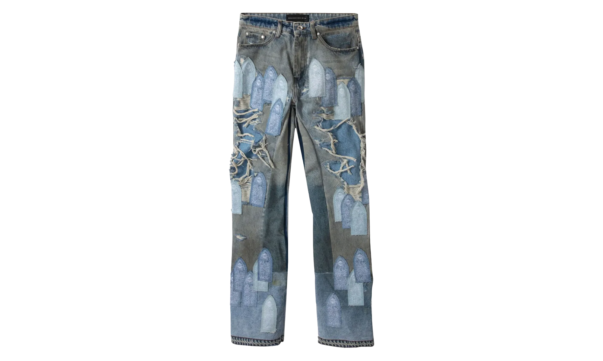 Patched Arch Repaired Blowout Denim Jeans "Blue" 1120970009SS25 BLUE