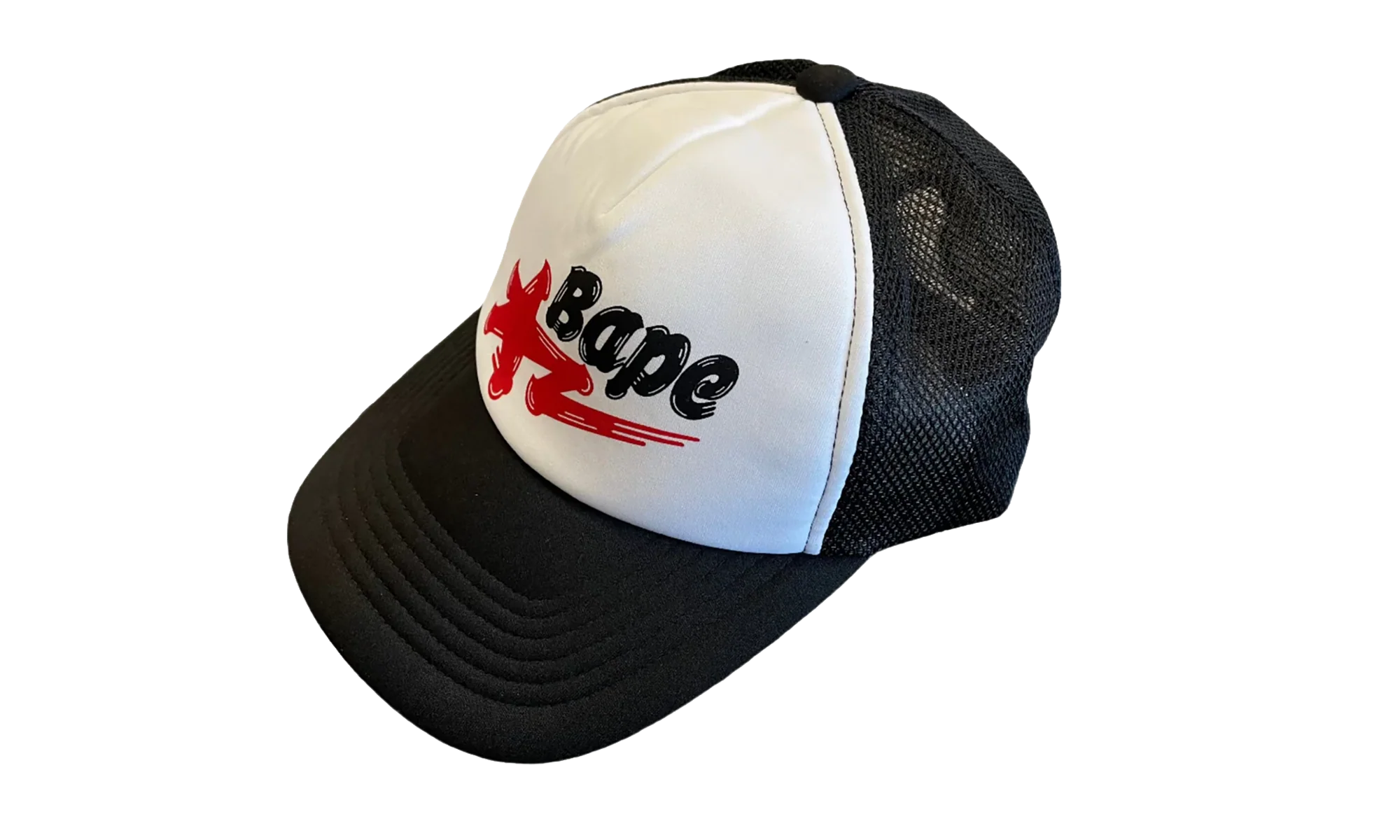 A Bathing Ape 'Star' Trucker "Black / Red" RA 1018