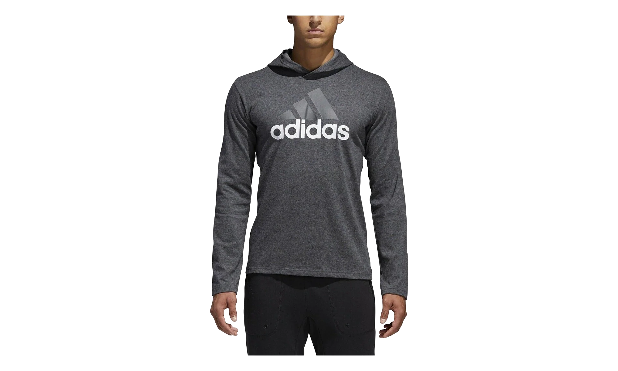 Badge of Sport Long Sleeve Hoodie "Dark Grey Heather" BR1455