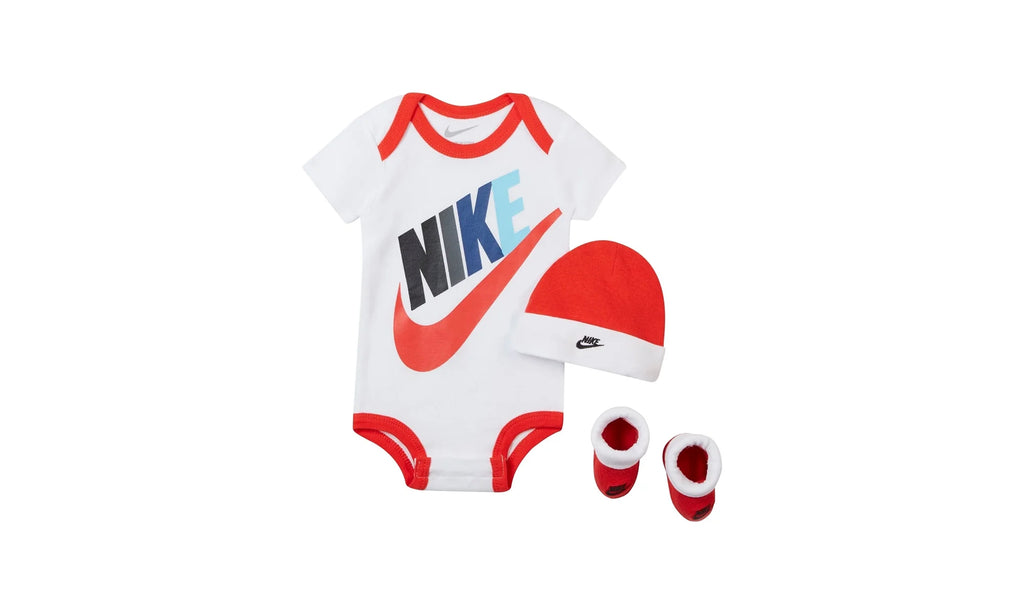 Baby Bodysuit, Hat and Booties 3-PC Box Set "White / Orange" LN0313 R4Y