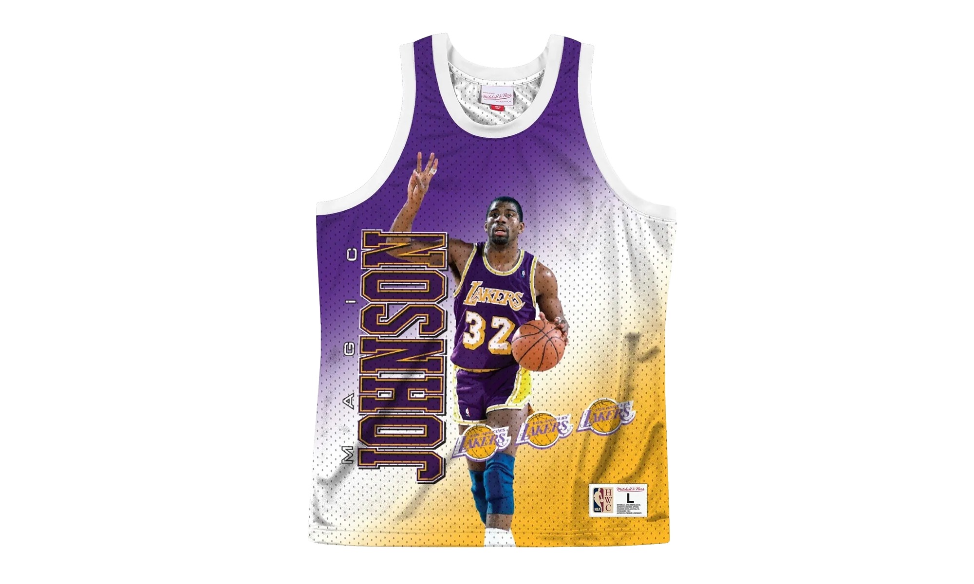 NBA Behind The Back Jersey "Los Angeles Lakers Magic Johnson" MSTKMI19002 LALWHITEJH