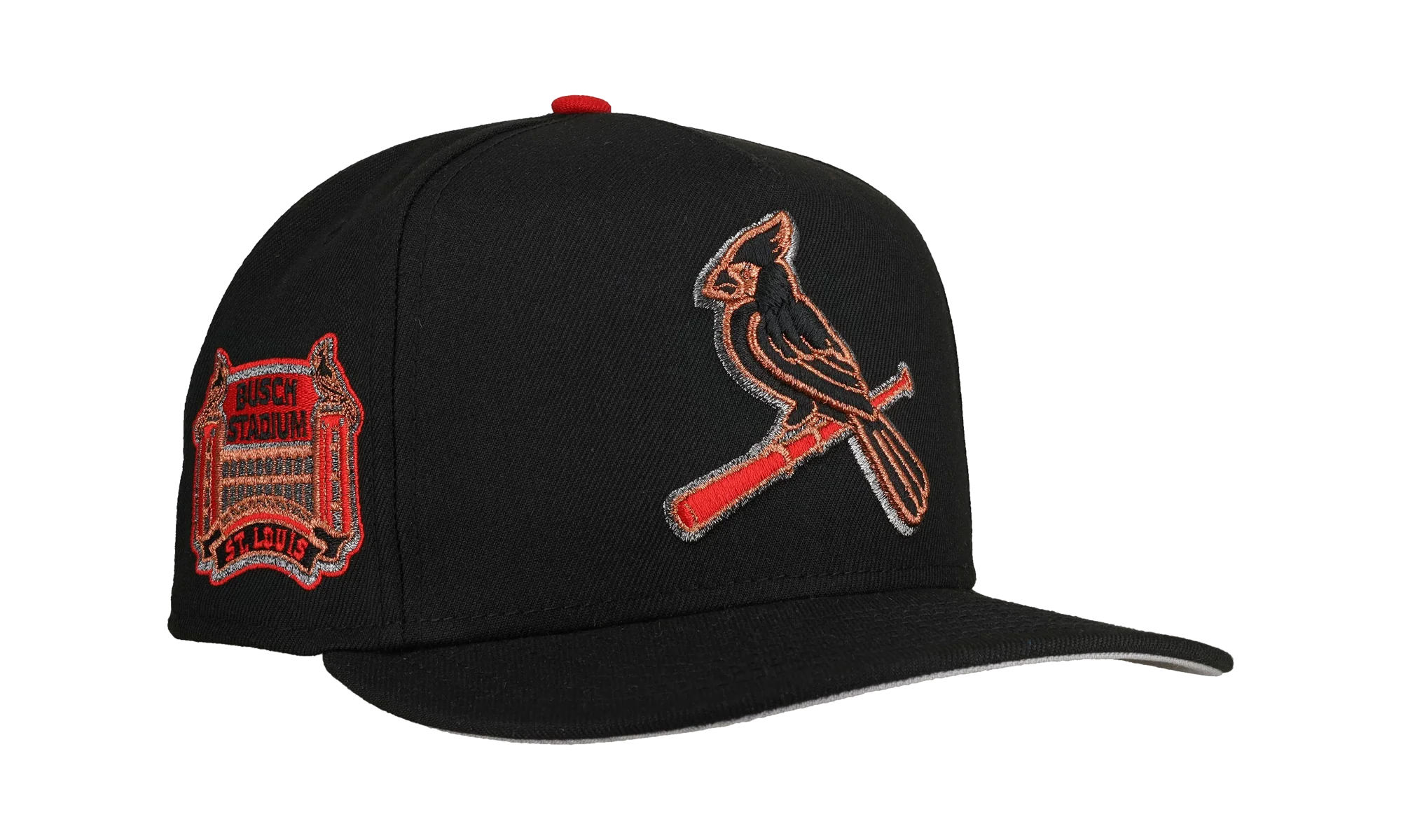 9FIFTY St. Louis Cardinals Busch Stadium A Frame Snapback Hat "Black Metallics" NE384