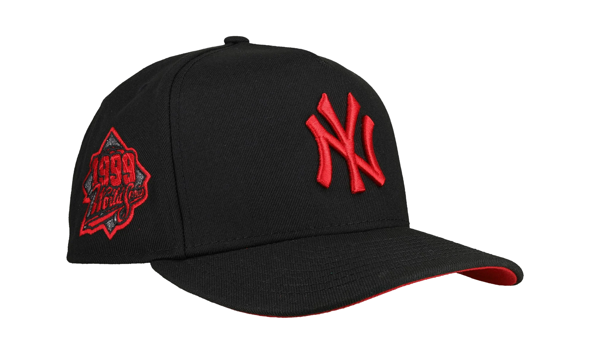 9FIFTY New York Yankees 1999 World Series A Frame Snapback Hat "Black / Red - Visor" NE260