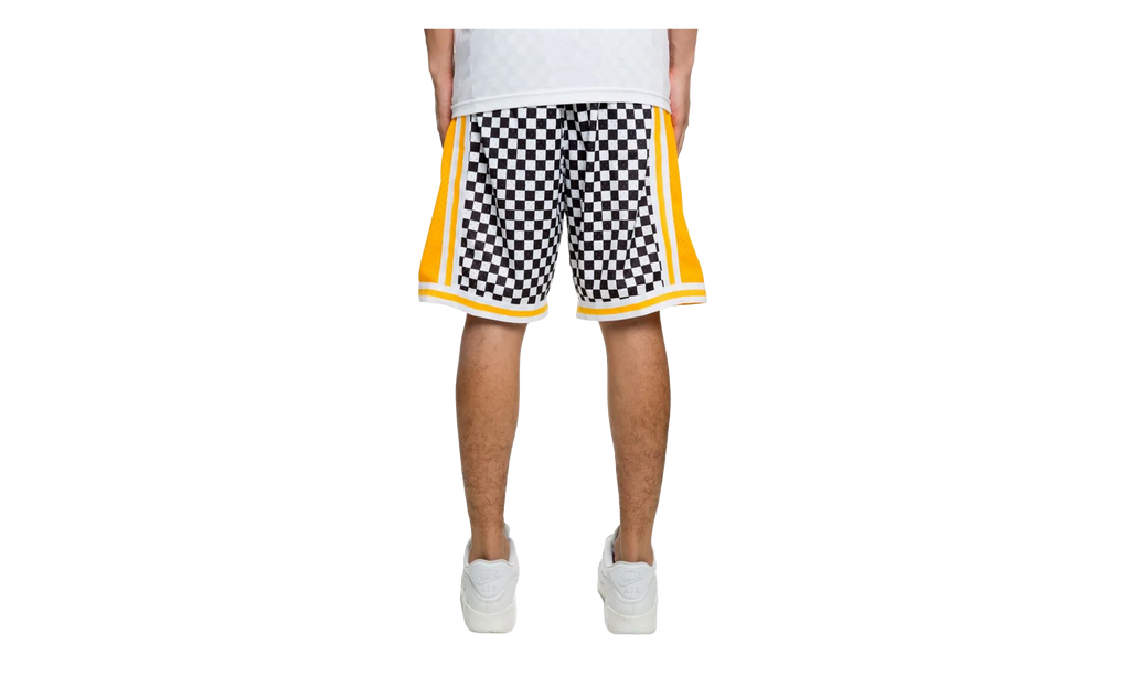 NBA Checked Swingman Shorts "Los Angeles Lakers - White" BA3A4H LAL W N06