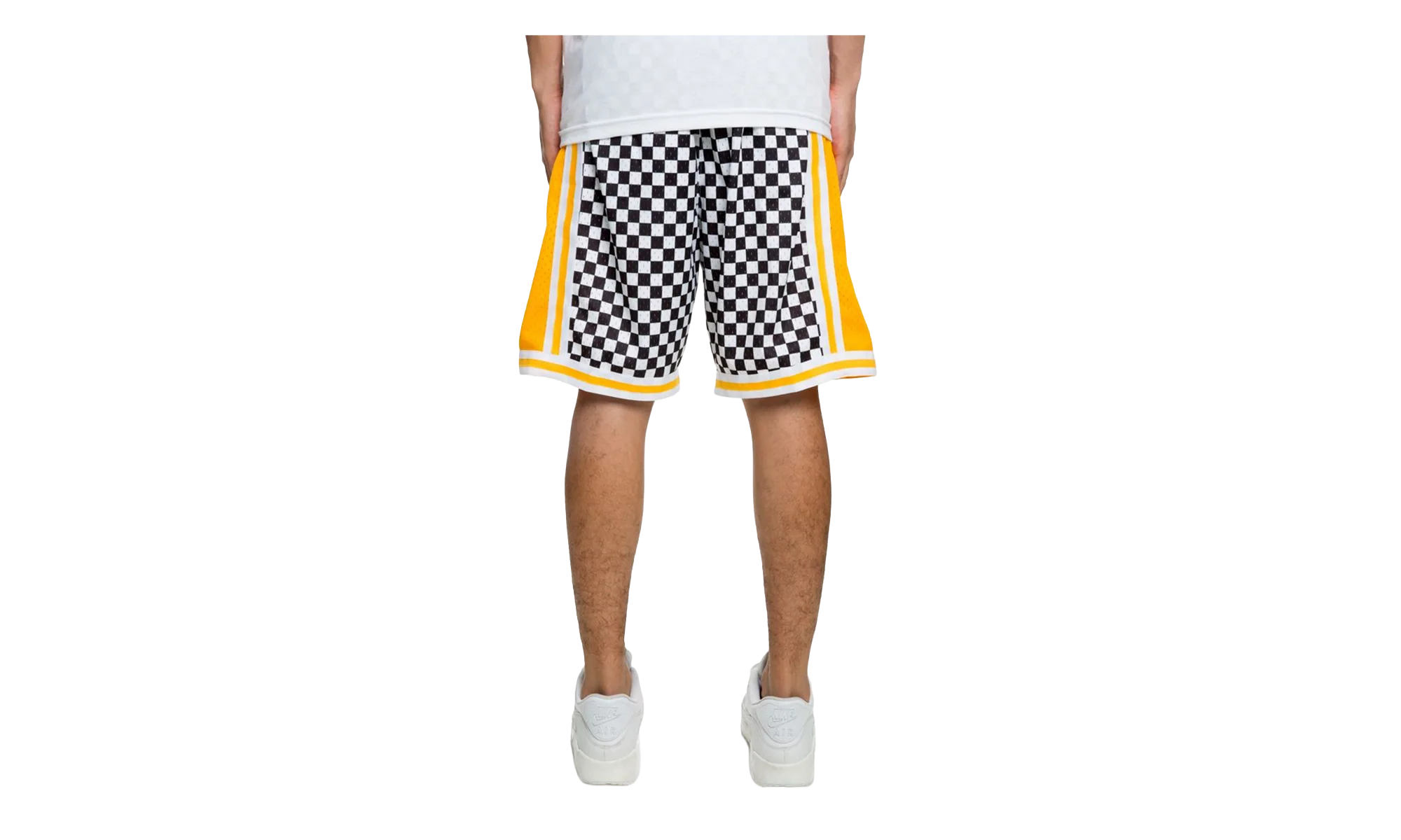 NBA Checked Swingman Shorts "Los Angeles Lakers - White" BA3A4H LAL W N06