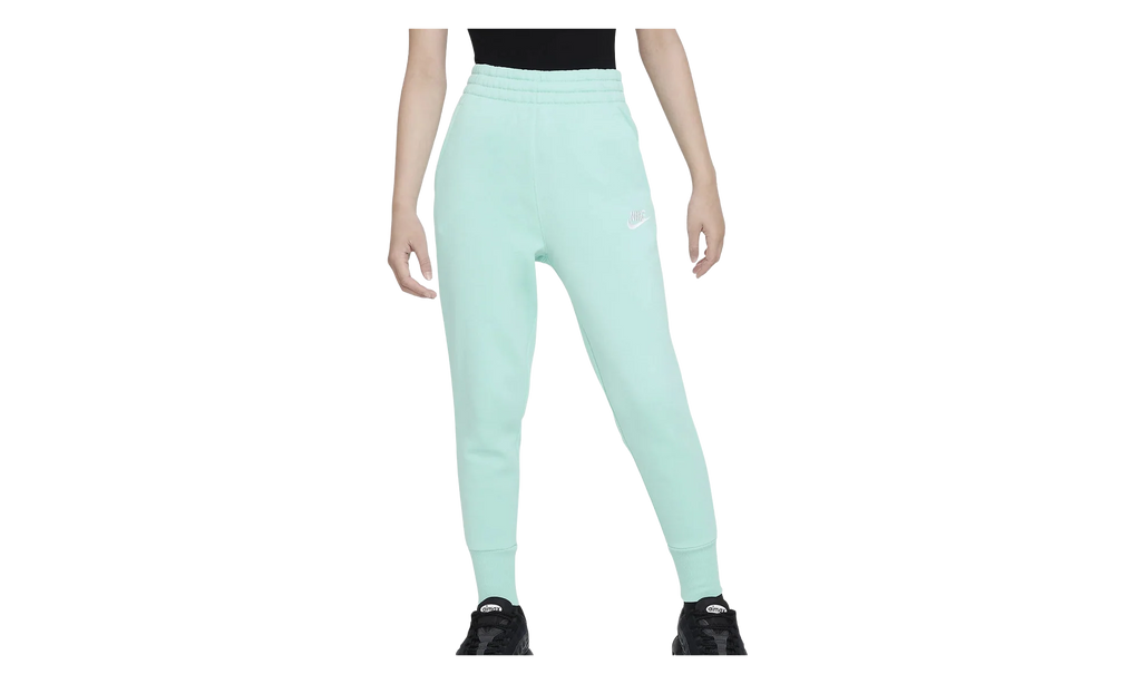 Sportswear Club Fleece Girls' High-waisted Fitted Pants GS "Emerald Rise / Emerald Rise / White" FD2921 349