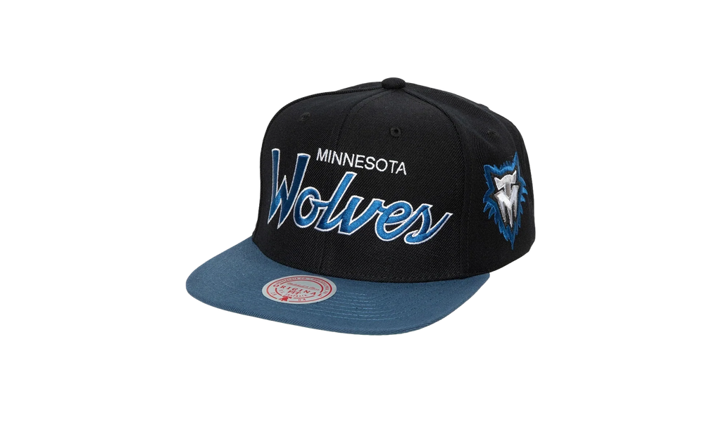 NBA Hardwood Classics Script 2.0 Snapback Cap "Minnesota Timberwolves - Black" HHSS3282 MTIYYPPPBLCK