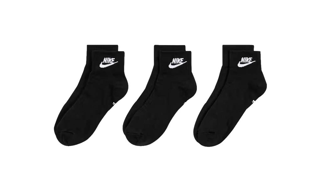 Everyday Essential Ankle Socks (3 Pairs) "White / Black" DX5074 010