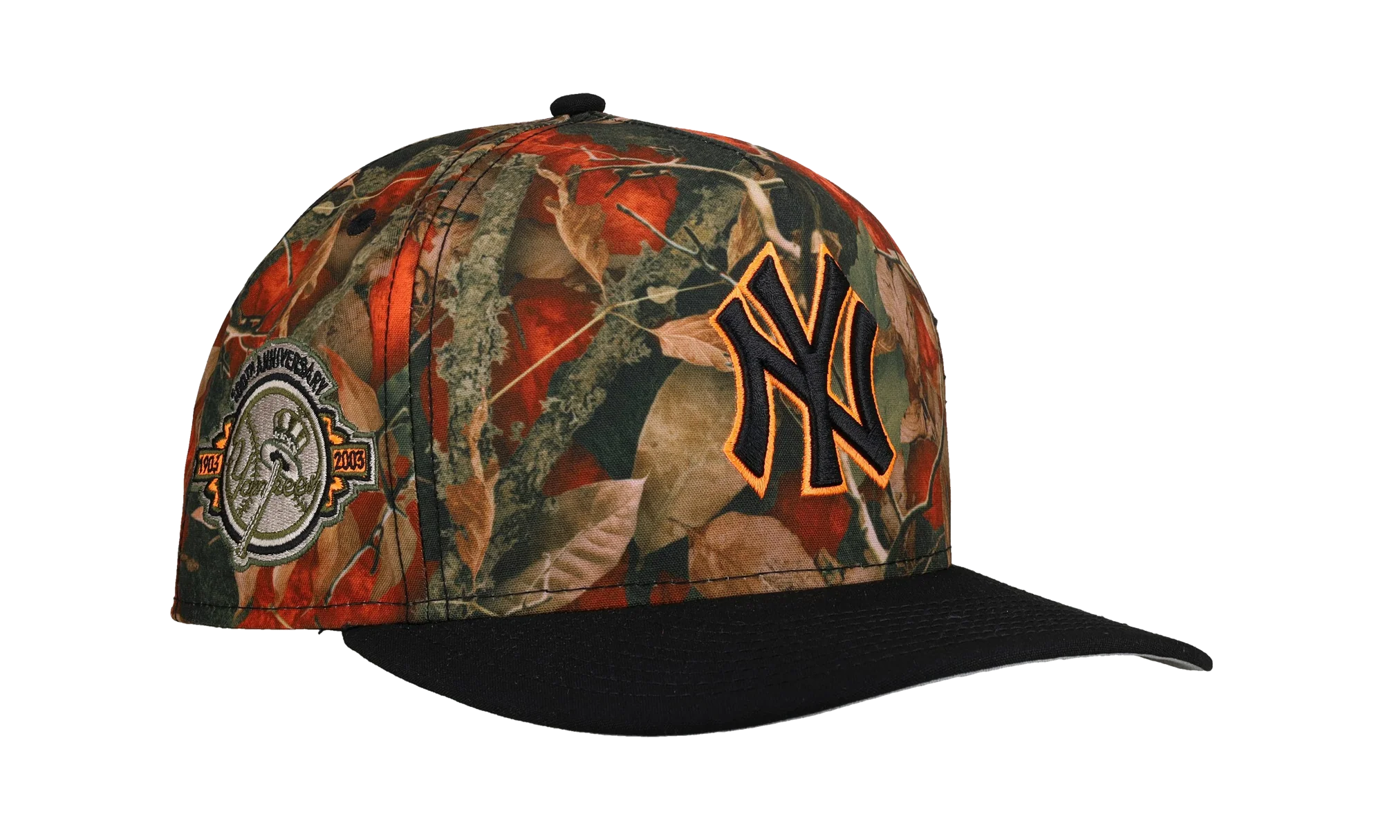 9FIFTY New York Yankees 100th Anniversary A Frame Snapback Hat "Leaves / Orange" NE290