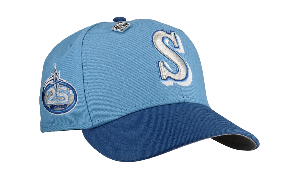 59FIFTY Seattle Mariners 25th Anniversary Fitted Hat "Light Blue Royal Metallic" NE371