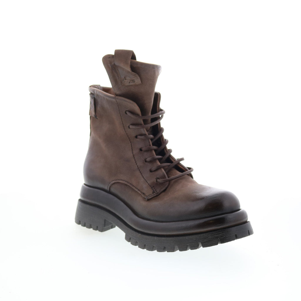 Dillie Womens Brown Leather Lace Up Casual Dress Boots