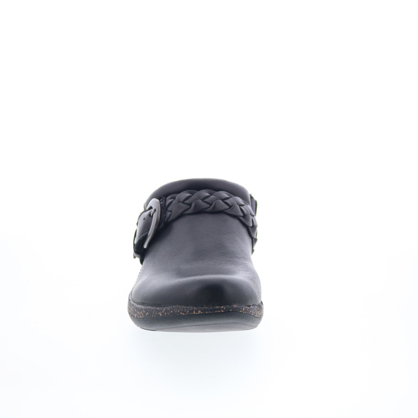 Aetrex Libby DM200 Womens Black Wide Leather Slip On Clogs Flats Shoes