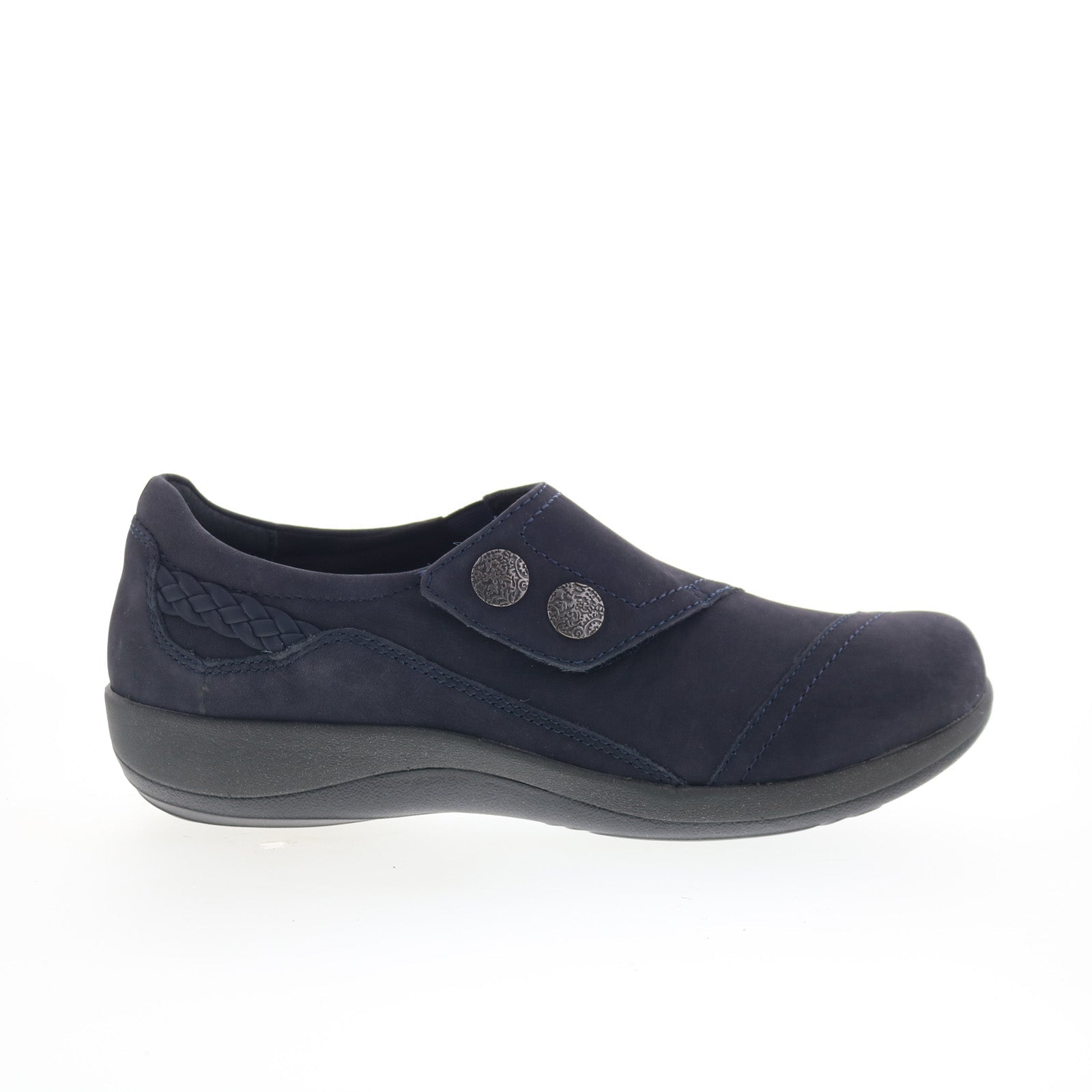 Aetrex Karina DM505 Womens Blue Leather Loafer Flats Shoes