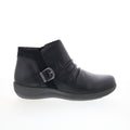Aetrex Luna DM700W Womens Black Wide Leather Zipper Casual Dress Boots