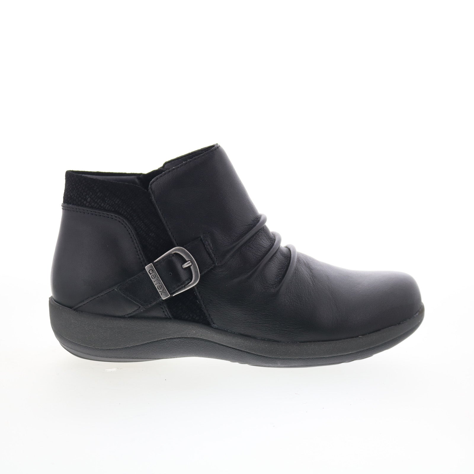 Aetrex Luna DM700W Womens Black Wide Leather Zipper Casual Dress Boots