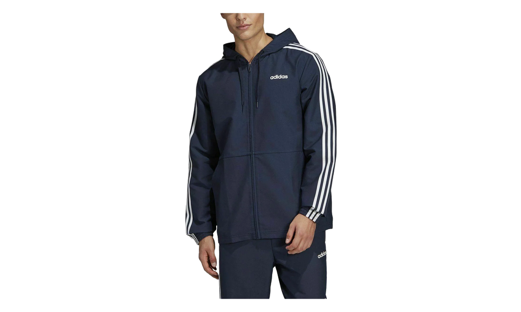 Essentials 3-Stripes Woven Windbreaker Jacket "Navy Blue" DU0461